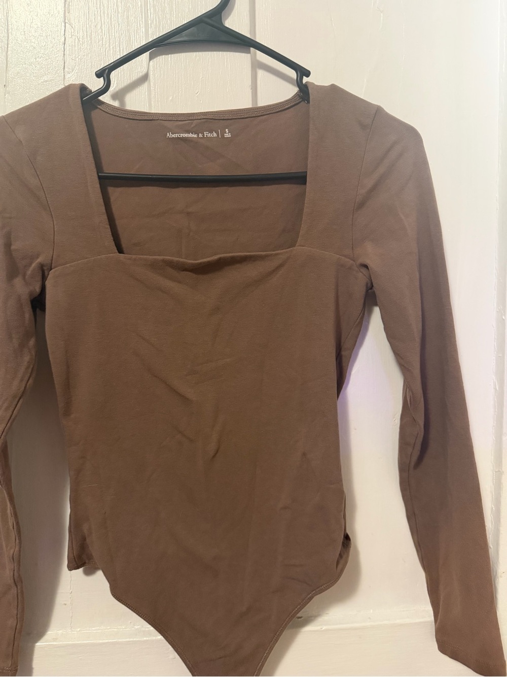 Abercrombie & Fitch Brown Long-Sleeve Square Neck Bodysuit - Women's